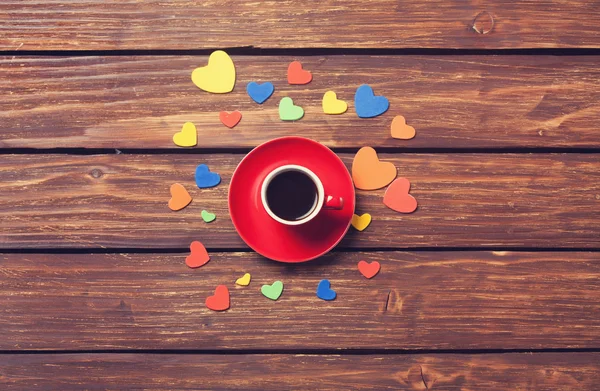 Cup of coffee with heart shapes — Stock Fotó