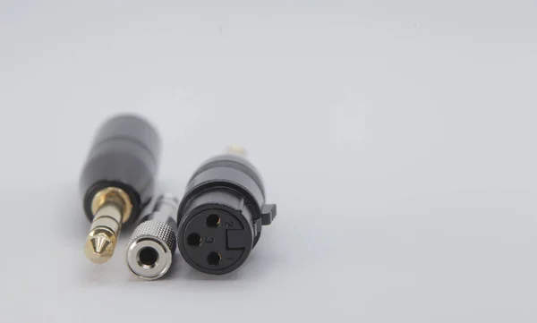 Converter Jack Xlr Till Isolerad Vit Bakgrund — Stockfoto