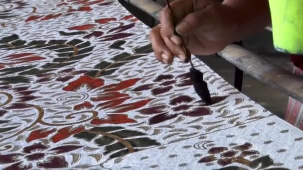 Solo Indonesien Juni 2021 Batik Ist Eine Indonesische Technik Der — Stockvideo