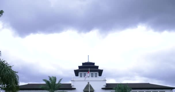 Bandung Indonésie 2021 Letecký Pohled Gedung Sate Historickou Starou Budovu — Stock video