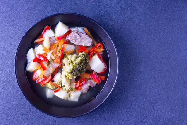 Una Foto Cocina Ensalada Con Verduras Hierbas —  Fotos de Stock