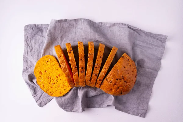 Pie Labu Buatan Sendiri Dengan Biji Wijen Dan Kayu Manis — Stok Foto