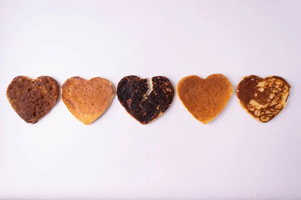 Galletas Forma Corazón Con Fondo Madera — Foto de Stock