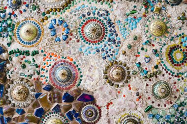 Renkli cam mozaik sanat ve soyut duvar arkaplanı