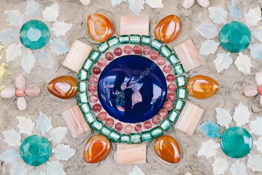 Colorful glass mosaic art and abstract wall background — Stock Photo