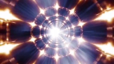 VJ fraktal işaret fişeği ışık tüneli hareket grafikleri. Disko spektrum ışıkları konseri. 4K 3D titreşimli pırıl pırıl, pırıl pırıl pırıl parlayan, soyut efekt görüntüler başlıklar, sunumlar veya DJ VJ kullanımı için. 