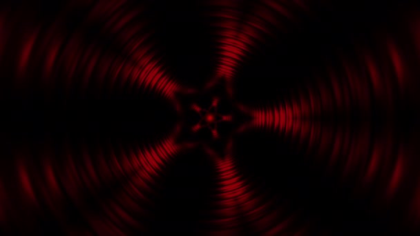 Abstracto Sin Costura Bucle Rojo Oscuro Dinámico Deformación Estrella Girando — Vídeos de Stock
