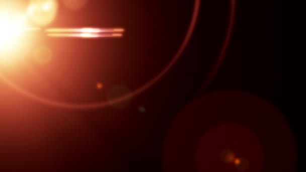 Optické Čočky Vzplanou Přechodovou Smyčkou Krásné Velké Oranžové Reflektory Efekty — Stock video