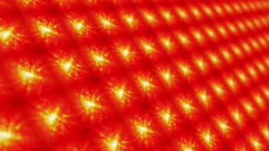 Soyut gelecek bilim teknolojisi, fütüristik altın enerji arka plan ızgarası, fütüristik neon elektrik devresi, soyut ışık siber uzayı, şebeke çizgisi matris etkisi. 4K 3B perspektifsiz döngü.