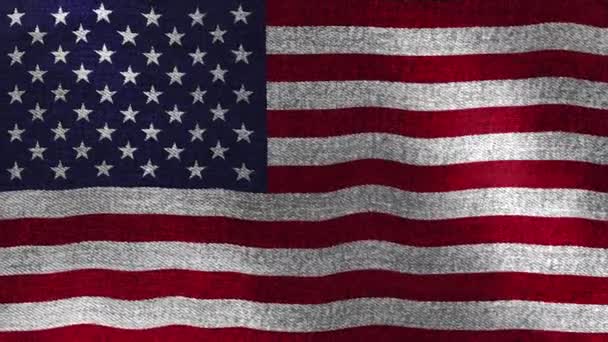 Amerikaanse Vlag Spijkerstof Textuur Amerikaanse Vlag Grunge Amerikaanse Vlag Video — Stockvideo