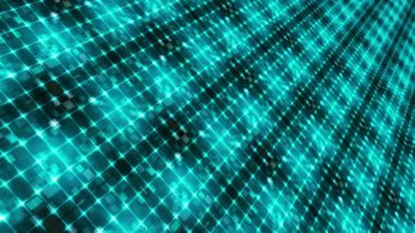 Soyut yeşil turkuaz renkli matris arka planı, yanıp sönen dikdörtgenlerle. 4K 3D renklendirme kusursuz döngü bloğu hareketli animasyon ışığı fütüristik teknoloji bilim-kurgu ağ arkaplanı.