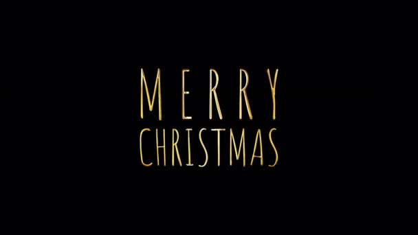 Ensemble Collection Effet Texte Lumière Dorée Joyeux Noël Bonne Année — Video
