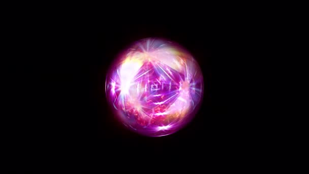 Abstract Motion Effect Element Loop Power Energy Cosmic Sphere Isolated — Stock Video