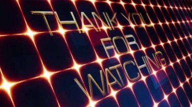 Bilimkurgu yüksek teknoloji unvanını izlediğiniz için teşekkürler. 4K 3D hareket eden dijital ışık şebekesi LED ekranlı titreşen altın metni izlediğiniz için teşekkürler. Bilim teknolojisi video kapağı başlığı fragmanı.