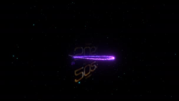 ハッピーニューイヤー2021グリーティングテキスト3Dモーショングリッター光沢のある魔法の粒子と黒の背景に4Kアニメーション 招待状 お祝い 冬のお祝いの休日のための美しいタイポグラフィ — ストック動画