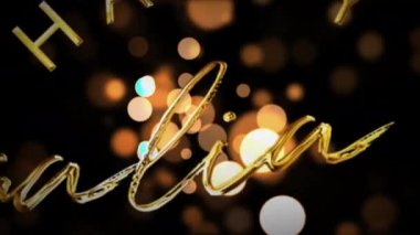 Güzel Altın Bokeh Fesatif resimli Avustralya Günü Altın Metnin kutlu olsun. Animasyon veya afiş için 4K 3D yorumlama. Işıl ışıl parıldayan parıltı Mutlu Avustralya Günü.