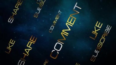 4K 3D Teşekkürler Altın Metin Hareketi animasyonunu yorum paylaşımı gibi koyu mavi alan sinematik video kapağı başlığı veya VDO projeniz için fragman üzerinde 3D hareketli altın metin aboneliği ile izlediğiniz için.