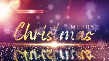 Güzel Mutlu Noeller sihirli başlık girişi. 4K 3D mutlu noel mesajı döngüsü güzel parlayan optik ışık ve kar tanesi arkaplanı Kış Noel bayramı bayramı şenlik sezonu için.