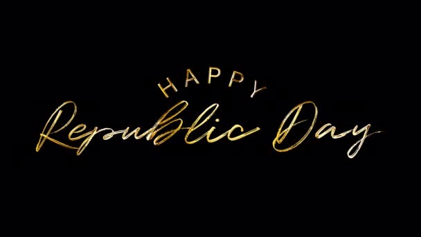 Happy Republic Day National Célébrant Texte Écriture Doré Avec Effet — Video