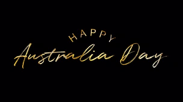 Happy Australia Day Texte Doré Avec Effet Lumineux Isolé Avec — Video