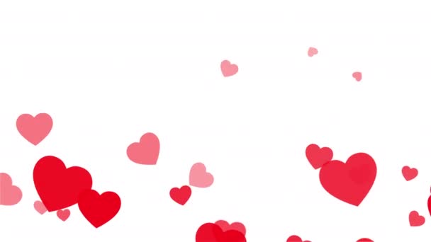 红心乐队在情人节向爱的视频问候 4K情人节 圣瓦伦丁节 母亲节 结婚周年请柬的白色背景的浪漫环路动画 — 图库视频影像