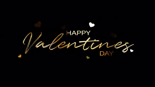 Valentines Day Gold Text Titres Fond Avec Coeur Typographie Valentines — Video