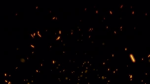 Abstraktní Bezešvé Smyčky Požárního Popela Jiskry Stoupající Průhledným Alfa Kanálem — Stock video