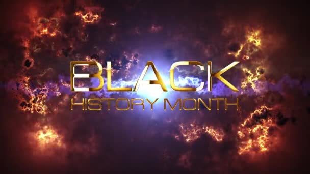 Zwarte Geschiedenis Maand Cinematische Abstracte Achtergrond Rendering Naadloze Lus Met — Stockvideo