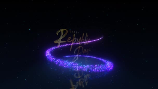 Happy Republic Day Animated Magical Cinematic Trailer Title Background Concept — стокове відео