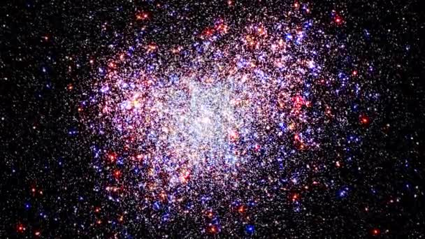 Space Travel Flying Nearly Spherical Globular Star Cluster Caldwell Also — Stock Video