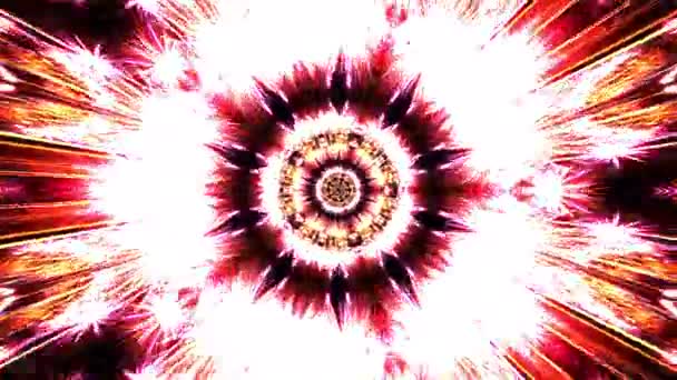 Abstrakcyjny Płynna Pętla Czerwony Mandala Kalejdoskop Sekwencji Fajerwerków Wzorce Morfowania — Wideo stockowe