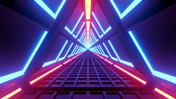 Animace Flight Abstract Virtual Reality Sci Tunnel Seamless Loop Ročník — Stock video