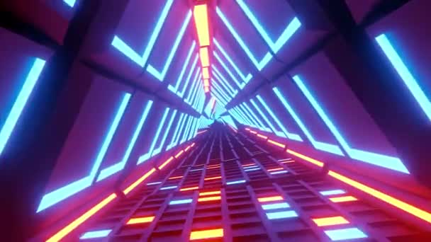 Vol Abstrait Réalité Virtuelle Futuriste Tunnel Science Fiction Boucle Transparente — Video