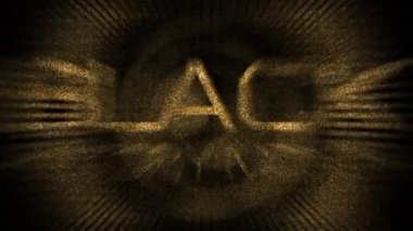 Siyah Tarih Ayı 3D Sinema Başlığı Karavanı animasyonu giriş metni açıyor. 4K 3D illüstrasyon Siyah Tarih Ayı Altın parıltılı bokeh etkisi başlık giriş arka plan kavramı.