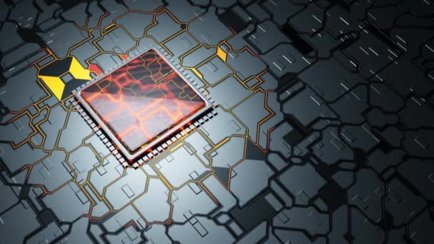 Circuito Abstrato Cpu Inteligência Artificial Processador Neural Com Luz Elétrica — Vídeo de Stock