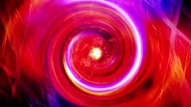 Hipnotize edici döngü arka plan çok renkli eğimli dönüşler ve odaklanmış merkeze dönüşler. 4K 3D Psychedelic Renkli Arkaplan Yuvarlak enerjili sihirli dalgalar merkez girdap içinde hareket ediyor.
