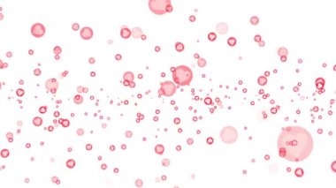 Bubble Spark and Flying from Center Line Animation 'da soyut Red Heart Shape. 4K 3D doğum günü, yıldönümü, kutlama, tatil, yeni yıl, parti, kutlama, davetiye