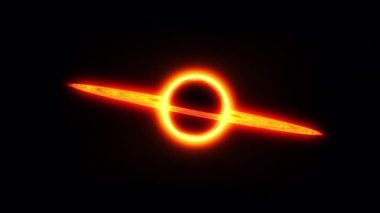 Kara Delik element etkisi izole edilmiş alfa kanalı. 4K Kusursuz Döngüsüz QuickTime ProRes 4444 kara delik ve parlayan bir plazma soyut dijital animasyon diski. Uzayda süper kütleli tekillik.