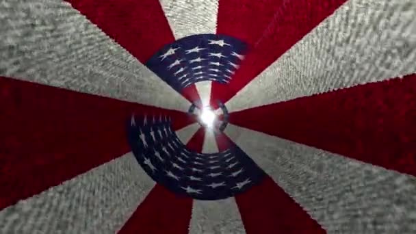 Resumen Bandera Estadounidense Ondea Través Bucle Sin Costuras Fondo Movimiento — Vídeos de Stock
