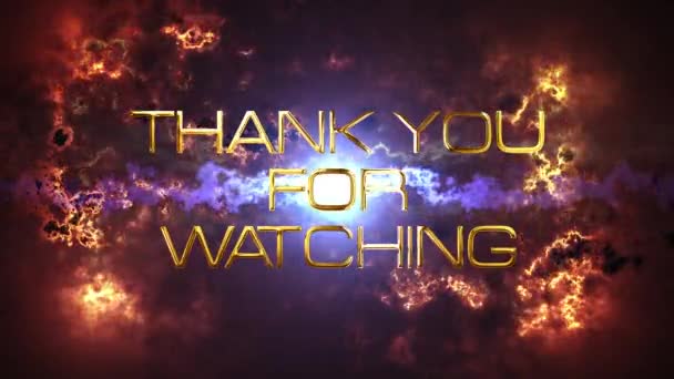 Dziękujemy Oglądanie Kinowej Pętli Przyczepy Rozbłyskami Optycznymi Dramatycznym Tłem Efektu — Wideo stockowe