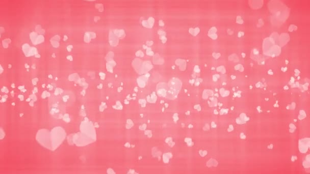 Bellissimi Cuori Rosa Galleggianti Astratto San Valentino Loop Movimento Sfondo — Video Stock