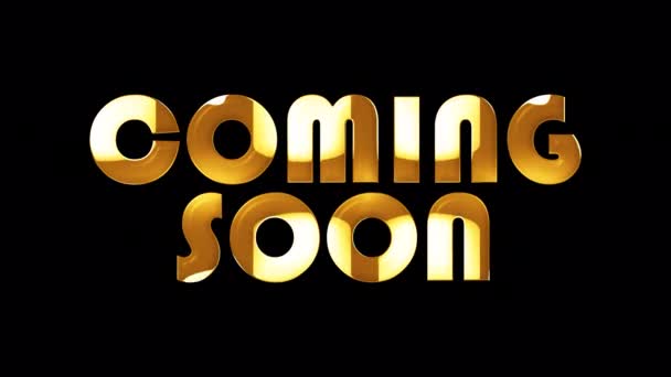 Gold Word Coming Soon Title Εικονογράφηση Χρυσαφένιος Φωτισμός Της Απομονωμένης — Αρχείο Βίντεο