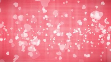 Pembe gradyan arkaplandaki orta çizgiden kalp atışlarının animasyonu. 4K 3D, Sevgililer Günü için kusursuz döngü şablonu, düğün aşkı, anneler günü ya da diğer kutlamalar için.