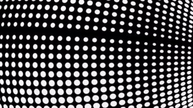 Soyut yarım ton hareket arkaplanı. Noktalar pürüzsüz bir döngü oluşturuyor. 4K 3D kusursuz siyah-beyaz hareketli grafiksel pop sanatının arka planı minimal. Yarım tonlu Çizgi Roman Çizgi Roman Animasyonu.