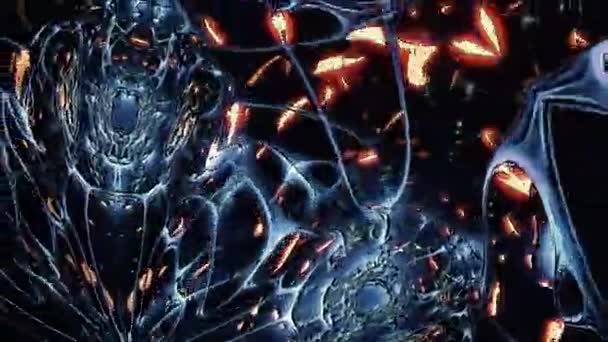 Soyut Mizah Tarzı Uzaylı Yuva Tüneli Hipnotik Dönüşüm Hareketi Sonsuz — Stok video