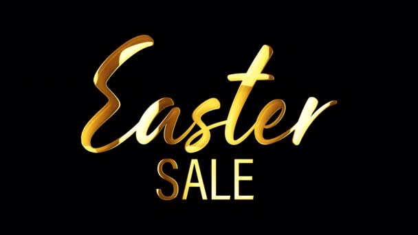 Golden Word Easter Sale Título Ilustración Palabra Aislada Easter Sale — Vídeo de stock