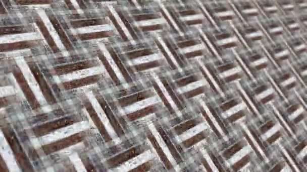 Abstract Loop Snel Bewegende Grunge Strepen Checker Grid Matrix Beweging — Stockvideo