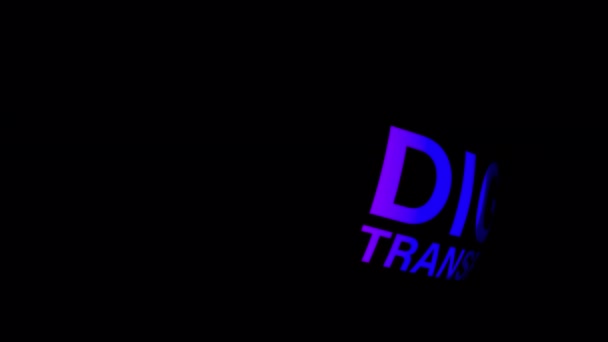 Colorful Digital Transformation Word Title Ілюстрація Ізольованого Слова Цифровий Цикл — стокове відео