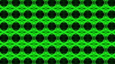 Soyut şablon canlandırmalı arka plan. 4K 2D Neon yeşil renkli mozaik tasarım dönüşüm hareketi. Dinamik asgari simetrik motif. Arkaplan, geçiş ve başlıklar için dijital efekt süslemesi