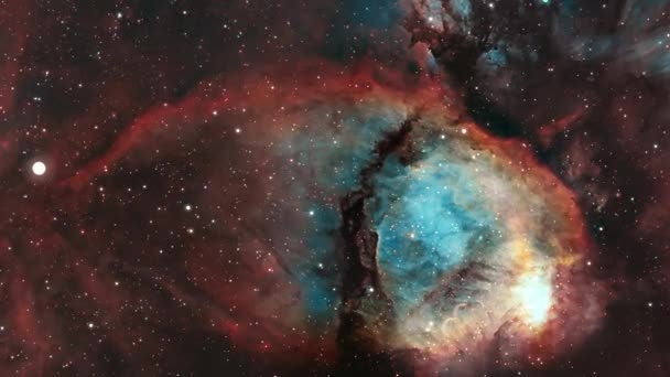 Fish Head Nebula Ic1795 Exploration Deep Space Flight Fish Head — Stock Video